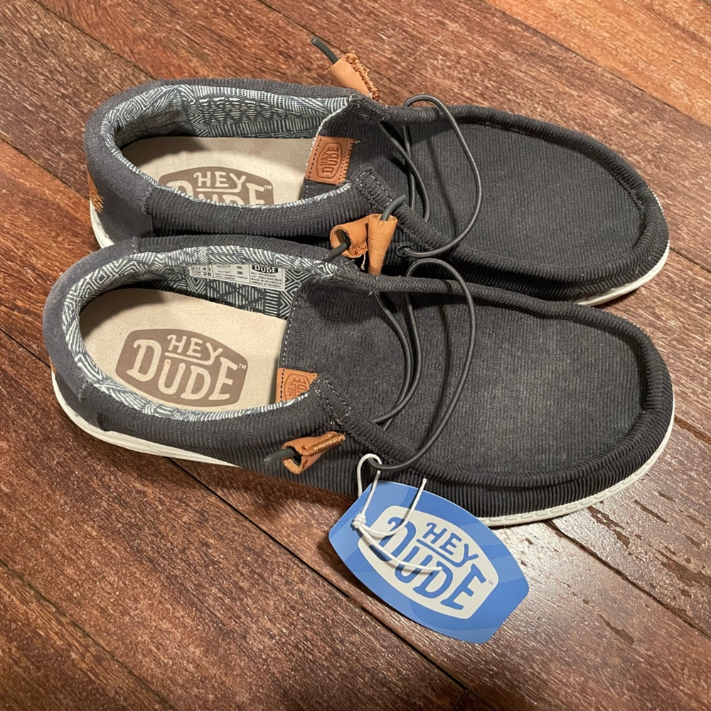 Hey Dude Wally Shoe in Charcoal Corduroy - NWT